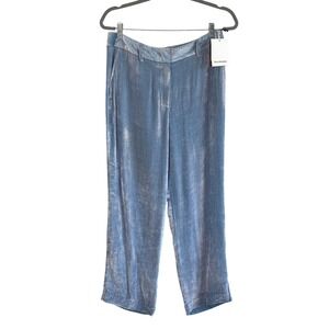 NEW Sies Marjan Silk Willa Tailored Cropped Corduroy Pant Light Blue Size 8